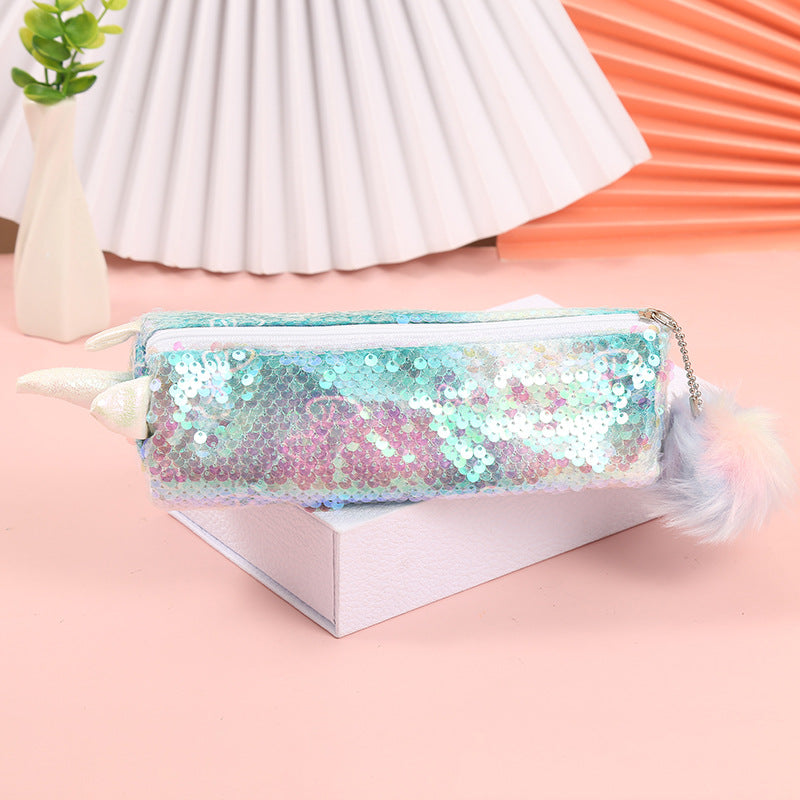 Wholesale Rainbow Sequin Unicorn Pencil Case