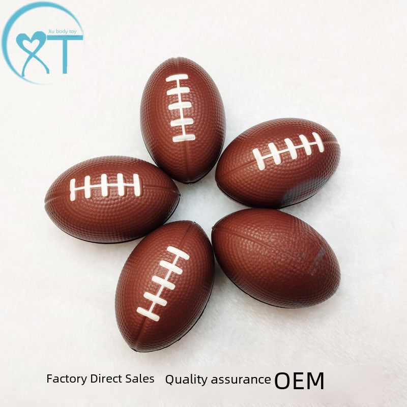 Wholesale  hot selling sponge 9cm pu ball coffee rugby pu foaming elastic ball vent decompression ball toys