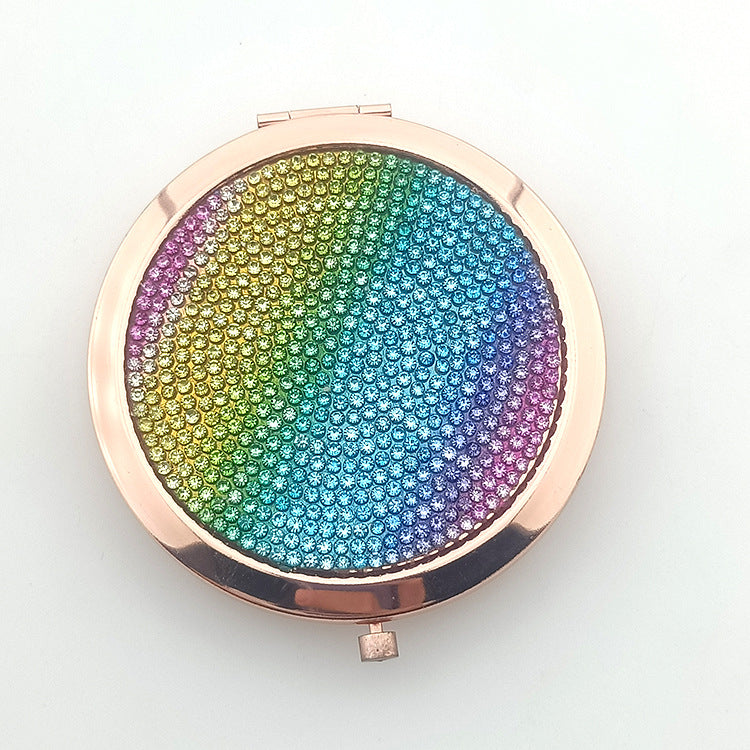 Wholesale Folding Pearl Diamond Makeup Aluminum Mirror