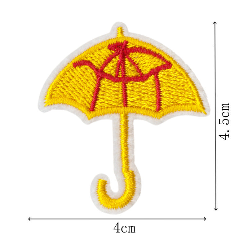 Wholesale Colorful Umbrella Design Embroidered Patches 9 Piece Set Stylish Summer Fashion Accessory Boutique Gift