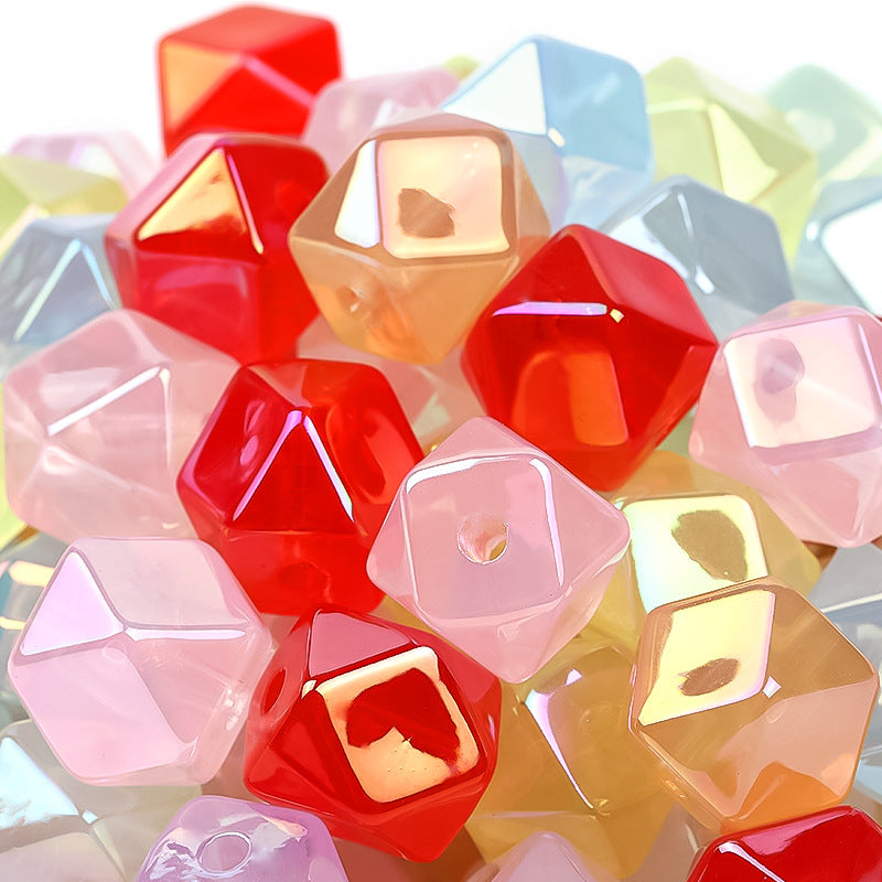 Wholesale Random 30pcs/pack Polygonal Cut Square Bead Acrylic Bead DIY Bead Accessories