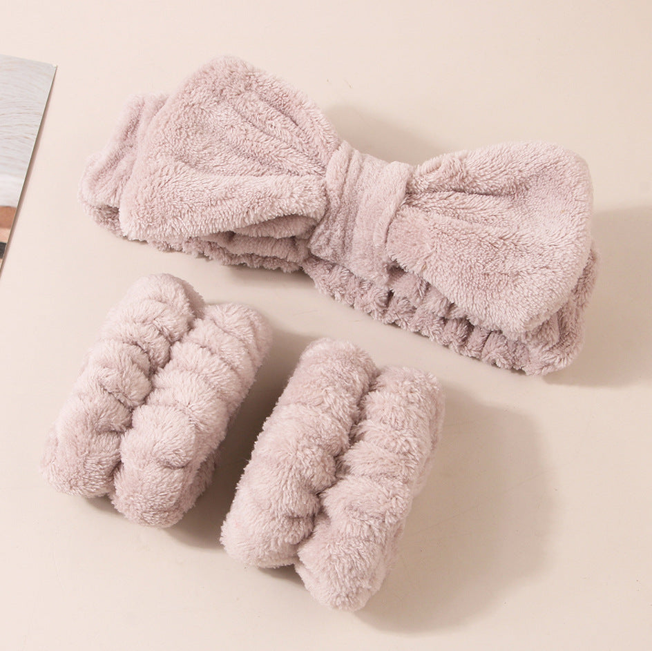 Wholesale Face Wash Waterproof Set Bow Knot Simple Fabric Headband
