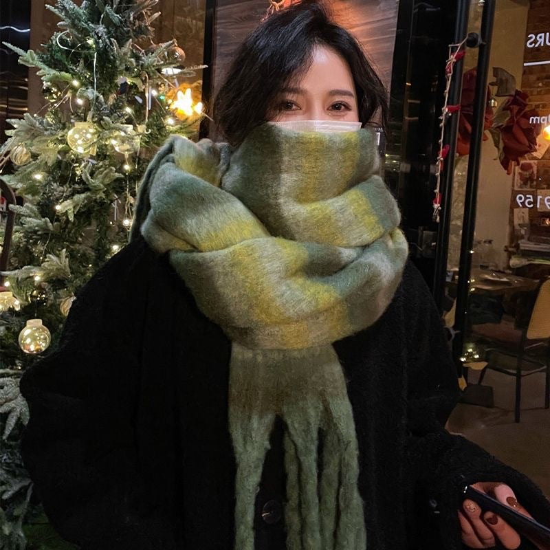 Wholesale Colorful Warm Striped Acrylic Scarf