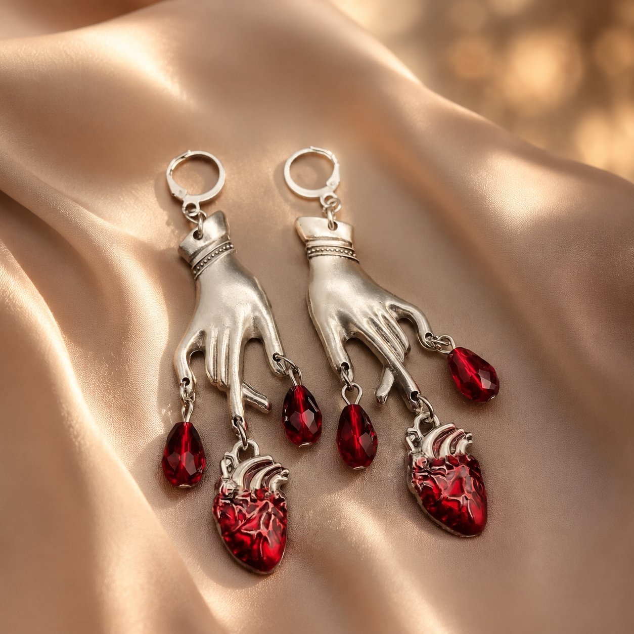 Wholesale  Gothic Punk Red Drop Earrings For Women Fashion Jewelry Accessory Party Gift