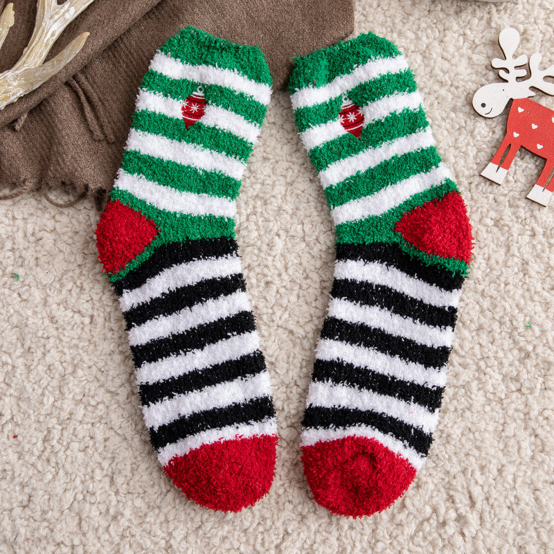 Wholesale Christmas Socks with Plush and Thick Sleep Socks