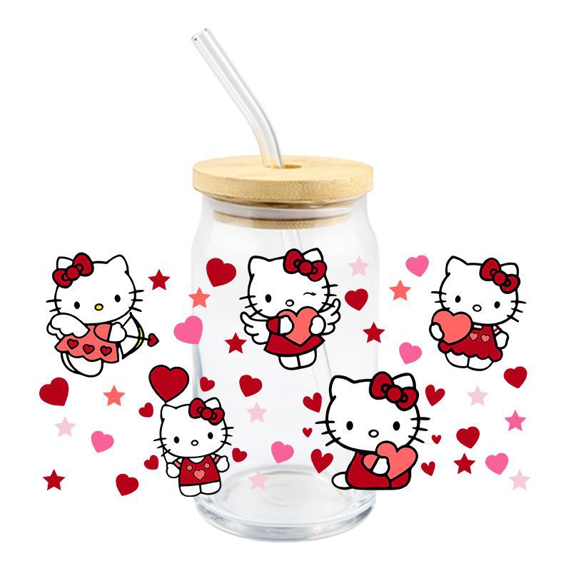 Wholesale 5pcs Cartoon Cute Cat 16oz Cup UV DTF Wraps OLY Exclusive