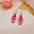 Wholesale Valentine's Day Love Dwarf Earrings Female Flamingo Love Semi-round Plaid Acrylic Earrings