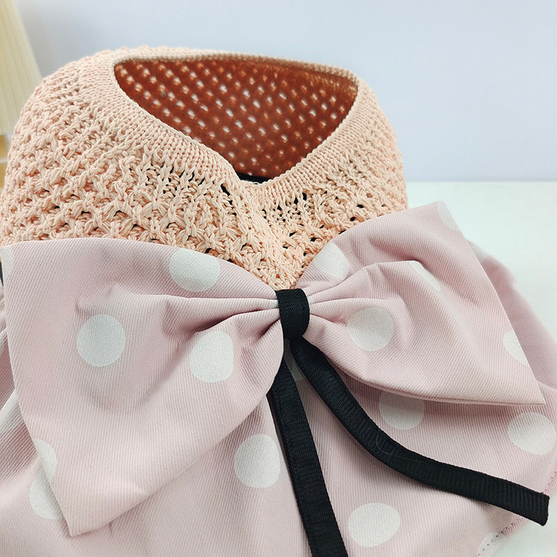 Sombrero de protector solar de lunares de verano al por mayor Big Brim vacía sombrero vacío