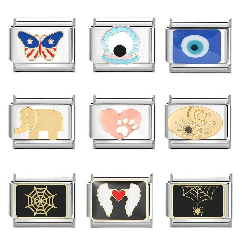 Wholesale DIY Creative Steel Bottom Personalized Retro Handmade Craft Bracelet Charms