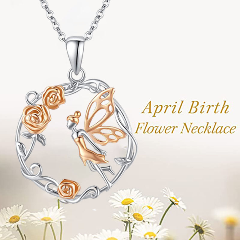 Wholesale Design sense personality exquisite round rose angel pendant clavicle necklace