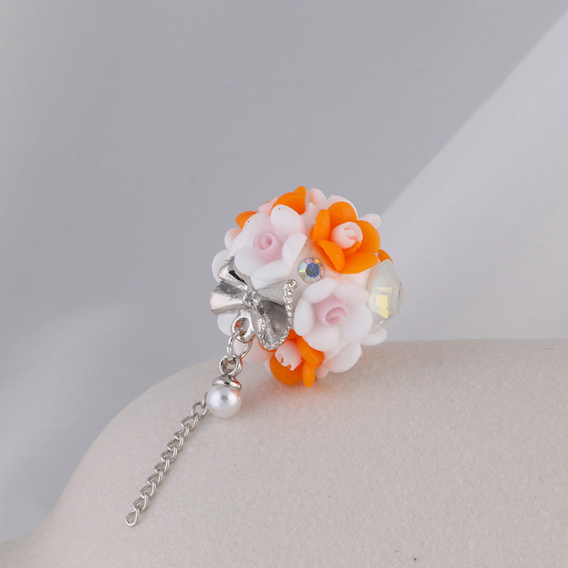 Wholesale Luminous Gemstone Tassel Flower Polymer Clay DIY Beads