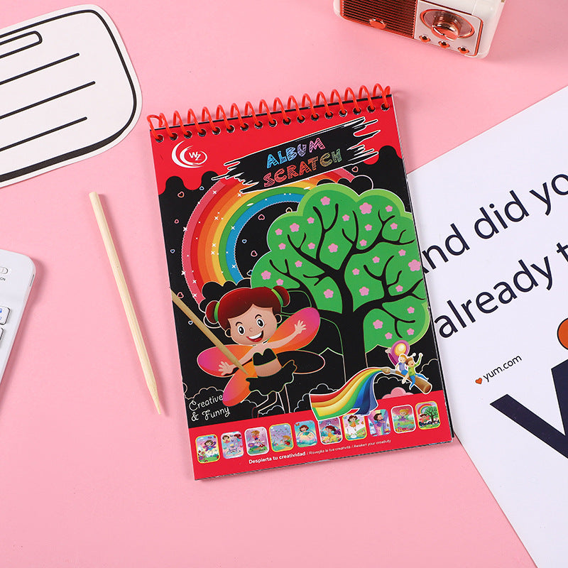 Wholesale 5pcs/pack  Kidsren' s Colorful Scratch-Off Book