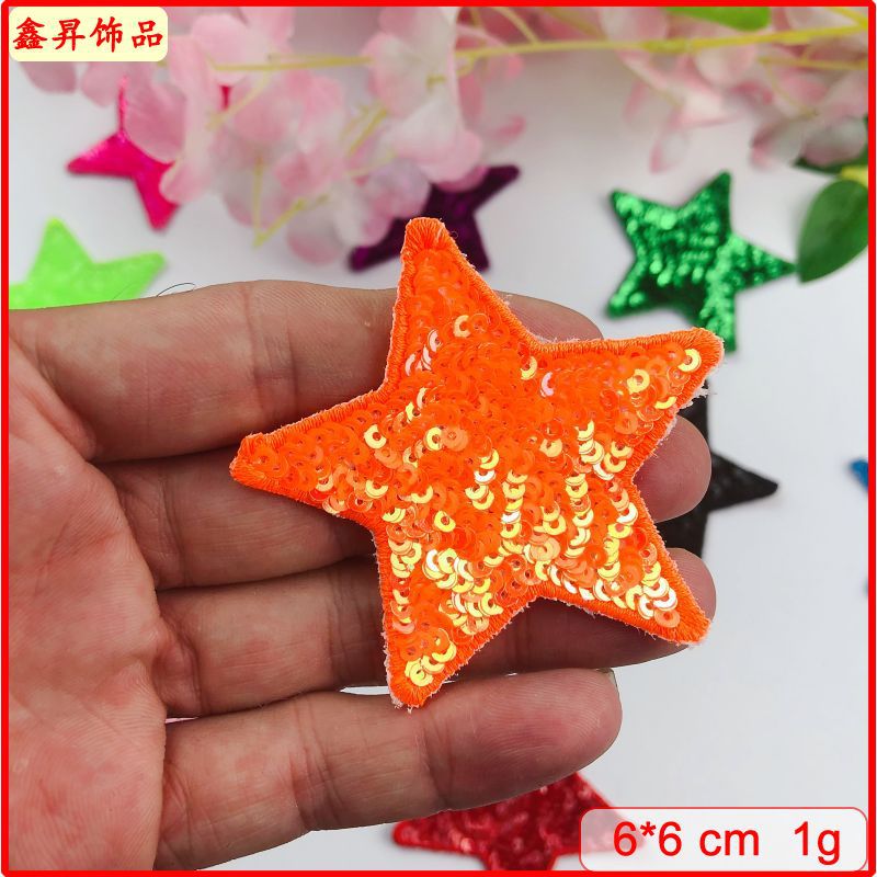 Wholesale Love Star Towel Embroidered Bead Sequin Cloth Stickers Badge Chest Badge Patch FS