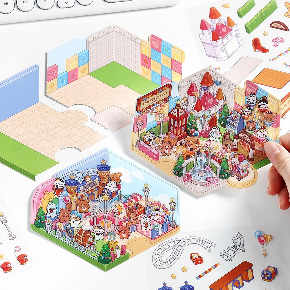 Wholesale Rainbow Amusement Park Miniature Scene 2. 5D Sticker