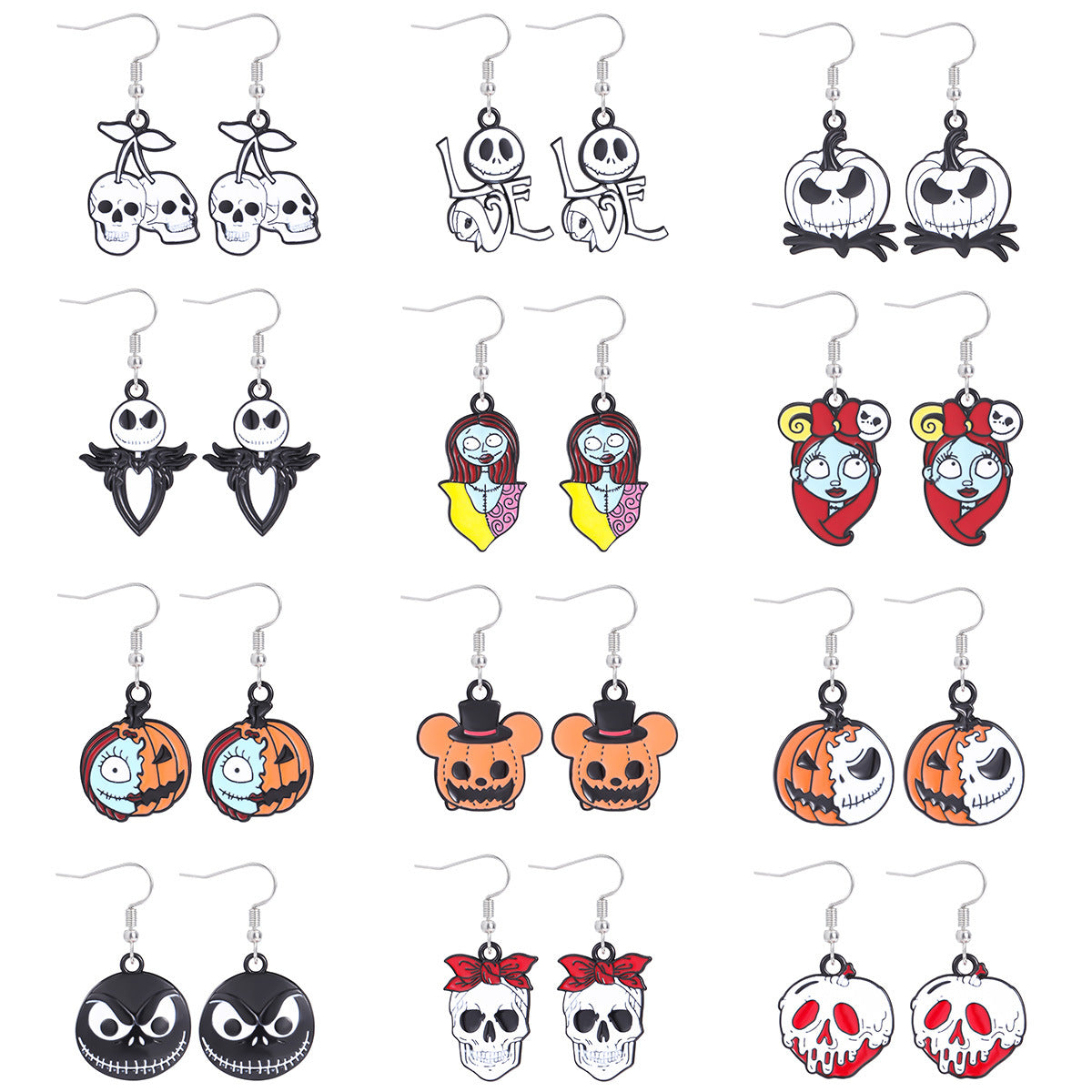 Wholesale  Themed Skull Pumpkin Earrings Zinc Alloy Drip Oil Fashion Jewelry Accessory For Party Gift OLY Exclusive