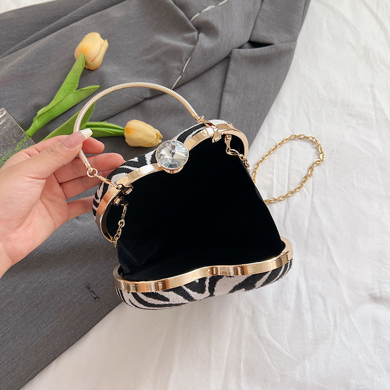 Wholesale Love Leopard Pattern Women's Bag Chain Crossbody Bag Round Ring Handbag