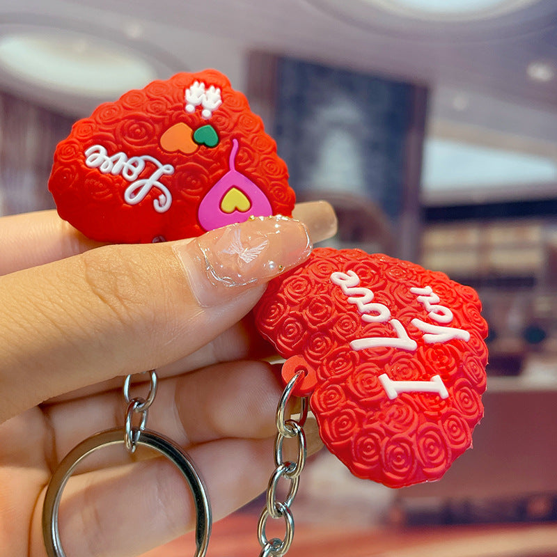 Wholesale PVC LOVE Heart Keychain