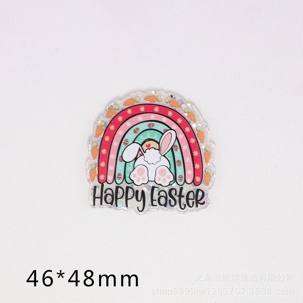 Wholesale 10pcs Easter Cartoon Rabbit Acrylic Cute DIY Patch Accessories