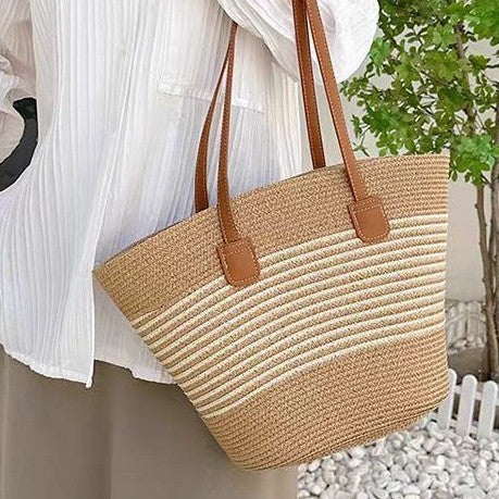 Wholesale Large Capacity Woven Shoulder Bag Rattan Straw Bag Tote Bag
