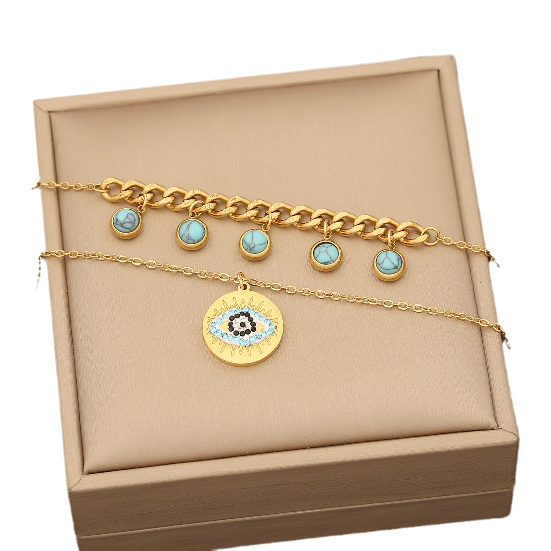 Aceite al por mayor de los ojos de goteo Amo el corazón de la pulsera de acero inoxidable