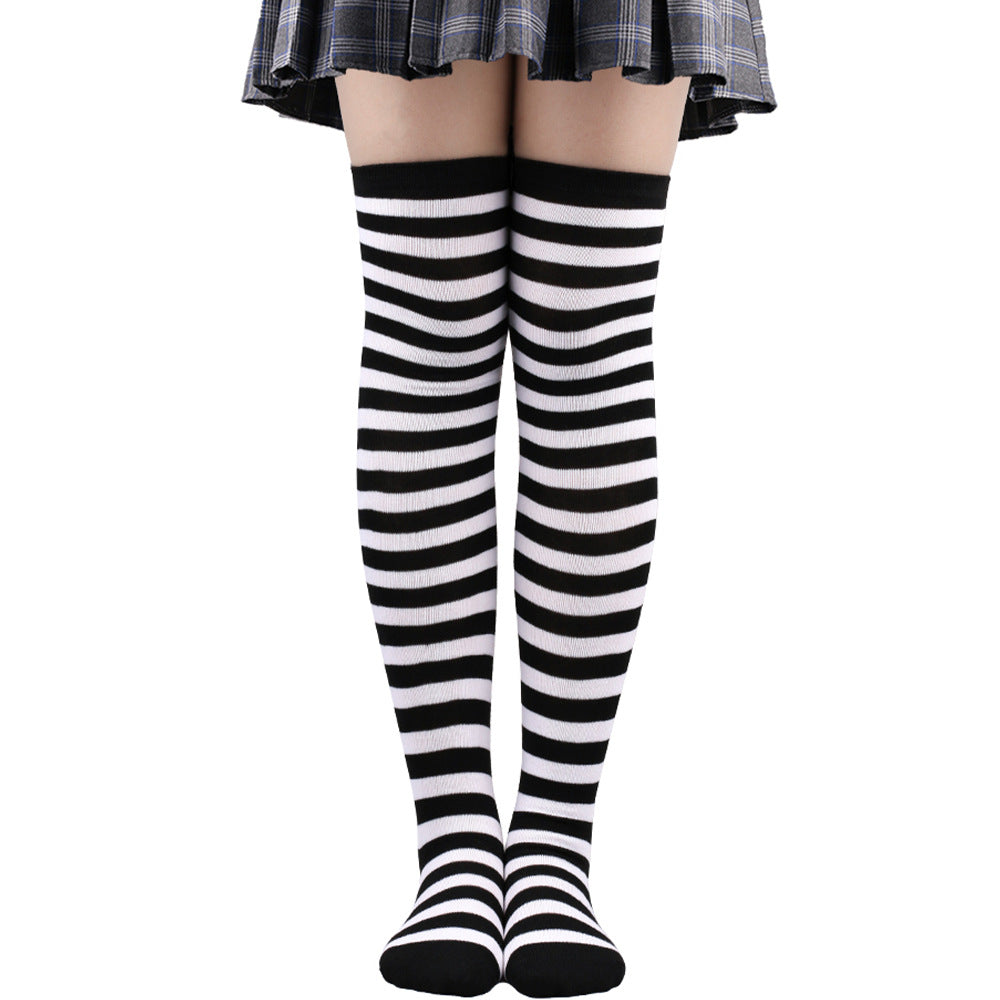 Wholesale Halloween Zebra Over-the-Knee Striped Socks