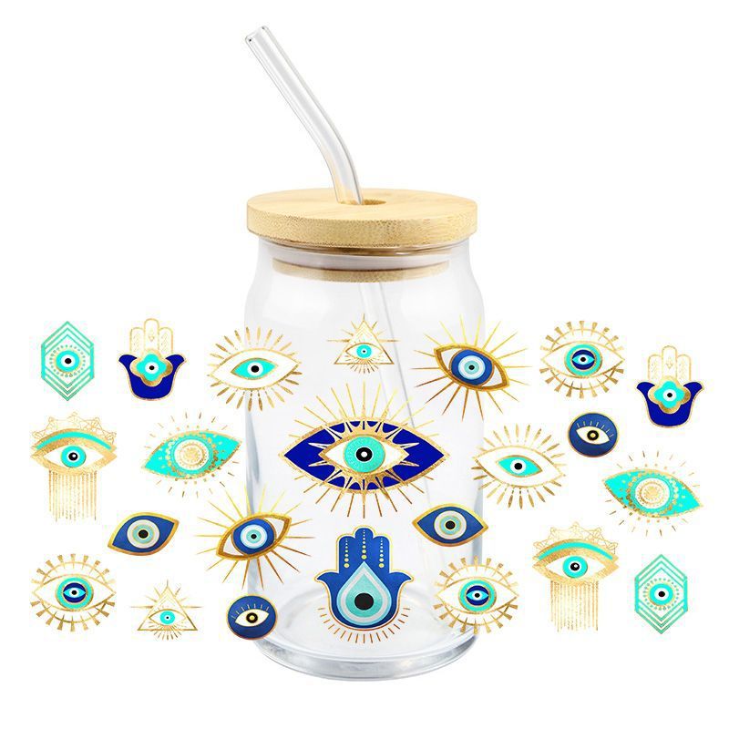 Wholesale 5pcs Devil' s Eye 16oz Cup UV DTF Wraps