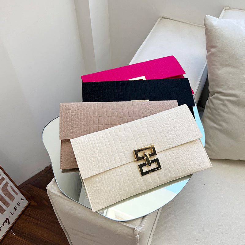 Wholesale Pink Clutch Bag Simple Large Capacity PU Small Square Bag