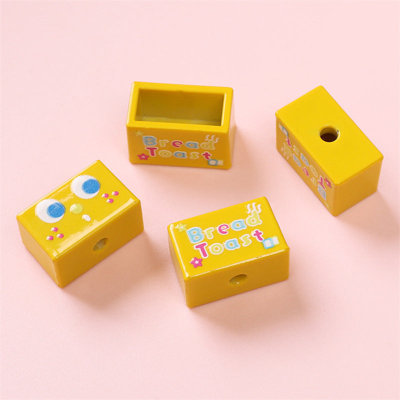 Wholesale  Printed Beads Cartoon Beaded Handmade DIY  Acrylic Beads