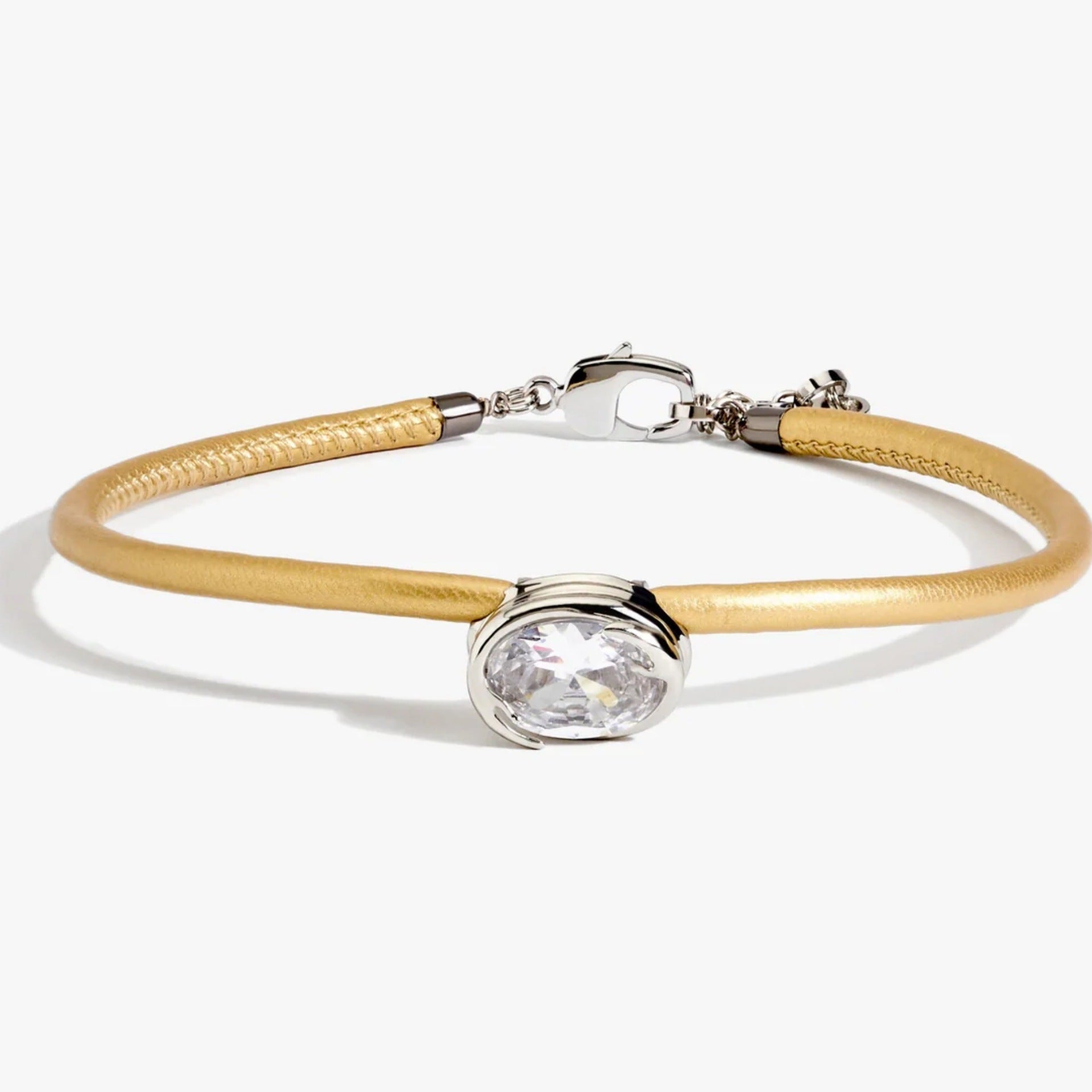 Wholesale Women S Adjustable Leather Cord Necklace Gold And Silver Oval Pendant Boutique Resale Everyday Jewelry