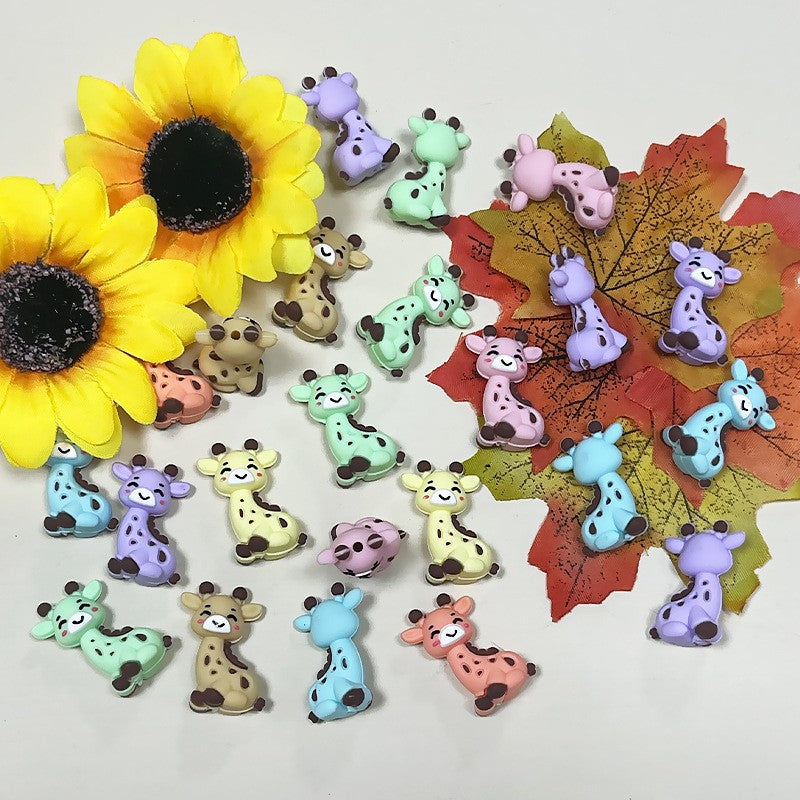 Wholesale 10pcs Giraffe Silicone 3D Glue Beads DIY Focus Beads