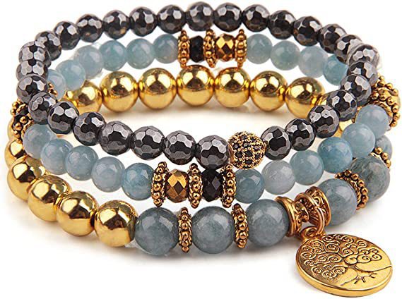 Wholesale Tree of Life Bracelet Turquoise Jasper Agate Gemstone Beaded Bracelet