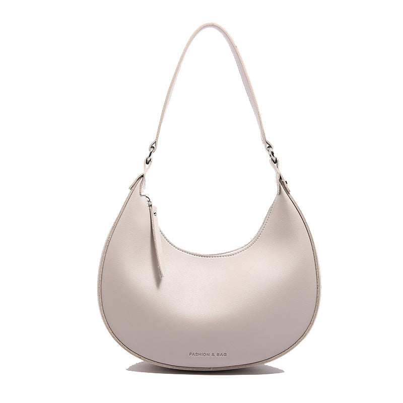 Wholesale Solid color half-moon bag, elegant, simple and trendy