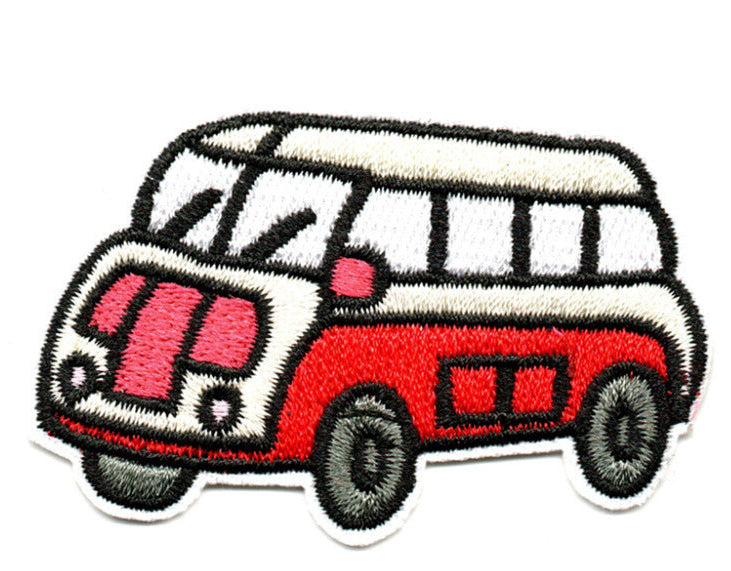 Wholesale Cartoon small car and bus embroidered patch
