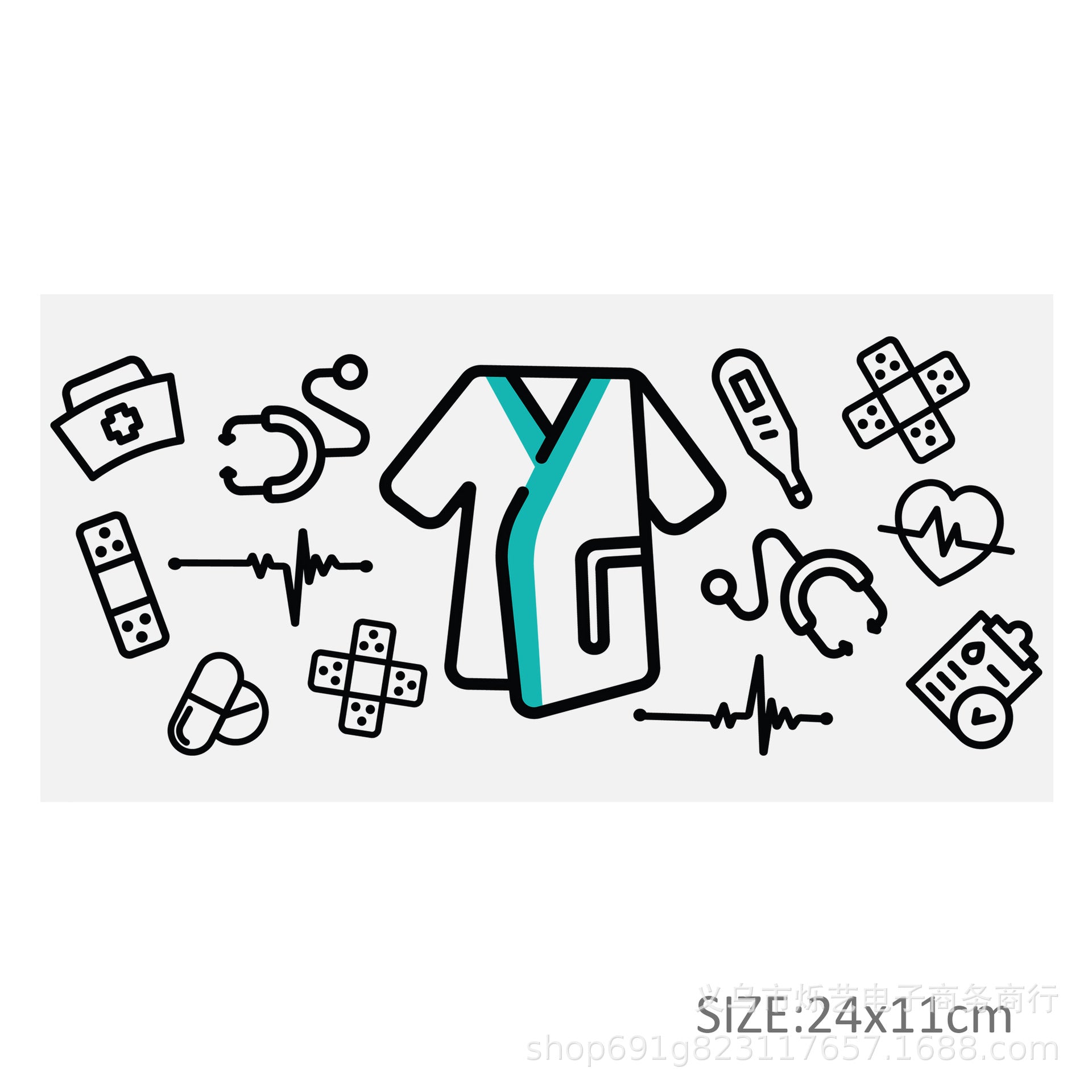 Wholesale 5pcs Nurse Medical Health 16oz Cup UV DTF Wraps