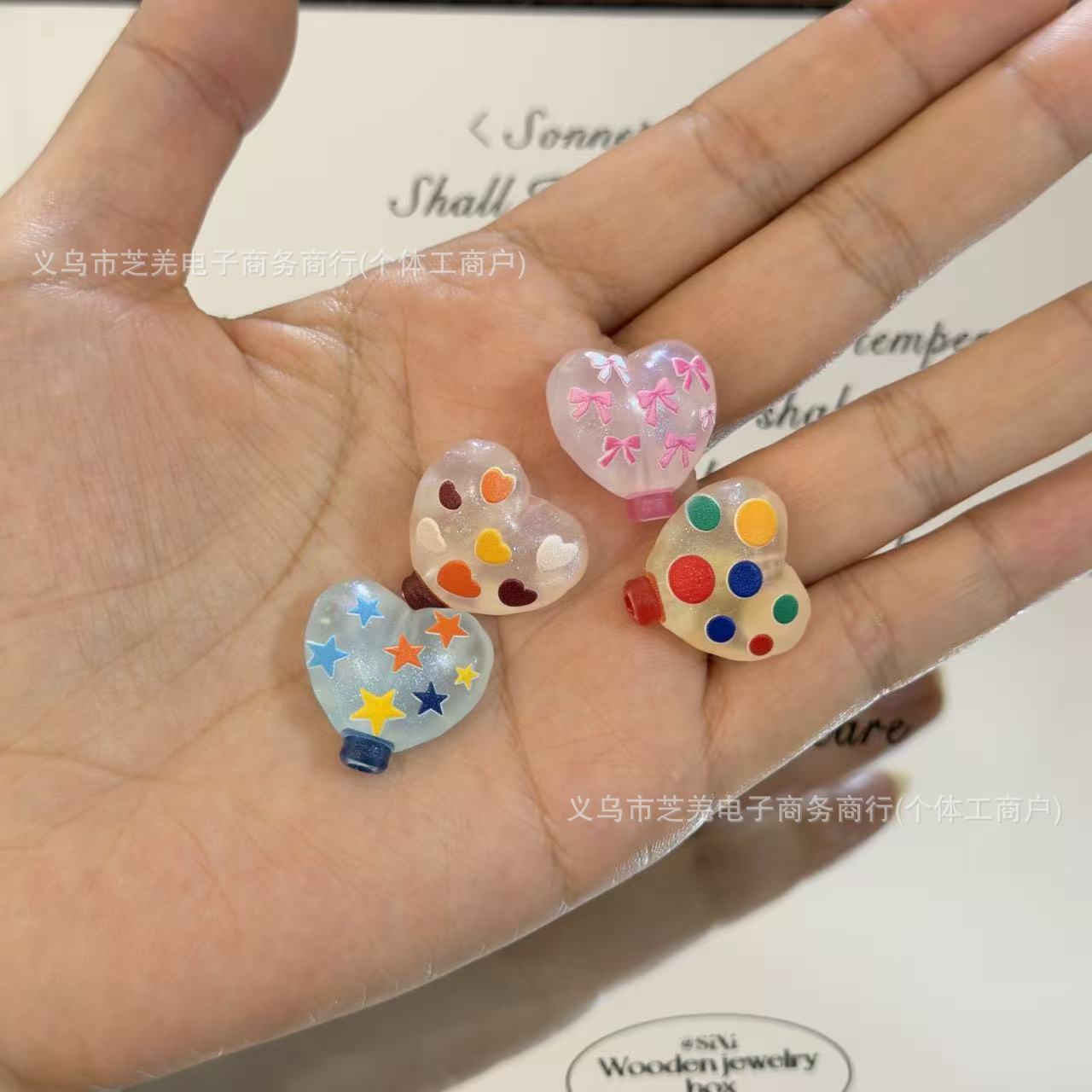 Wholesale 10pcs Colorful Star Bow Balloon Acrylic Beads