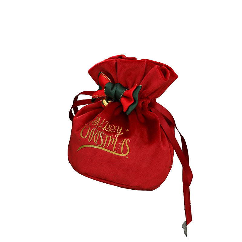 Wholesale Christmas gift bag Christmas apple velvet drawstring bag