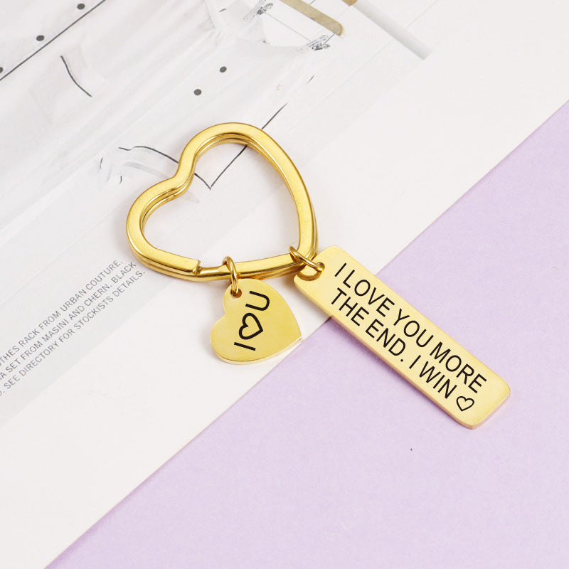 Wholesale Love Long Laser Engraved Stainless Steel Keychains