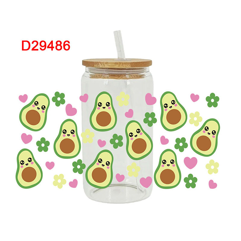 Wholesale Colorful Fruits 16oz Cup UV DTF Wrap