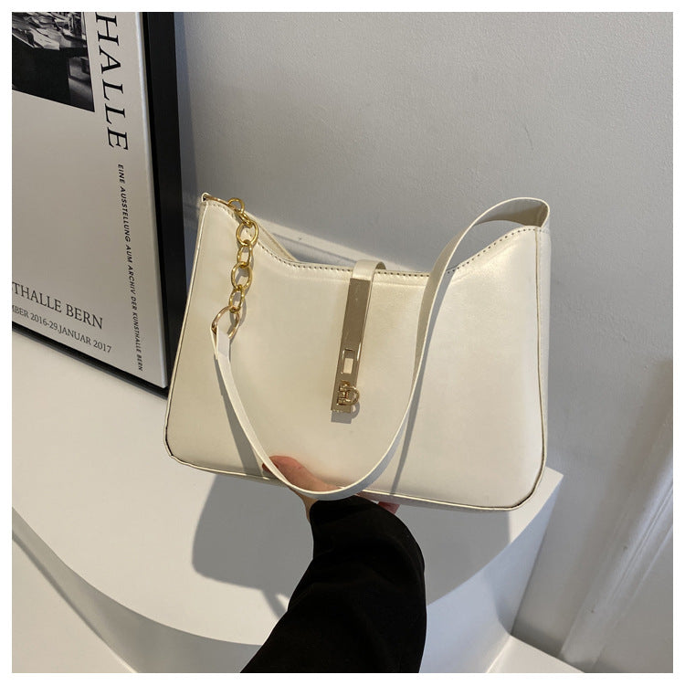 Wholesale Casual Simple Retro Fashion Lock Shoulder Underarm Bag