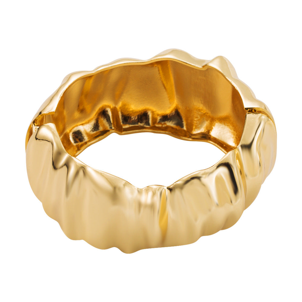 Wholesale glossy irregular wrinkled metal geometric bracelet