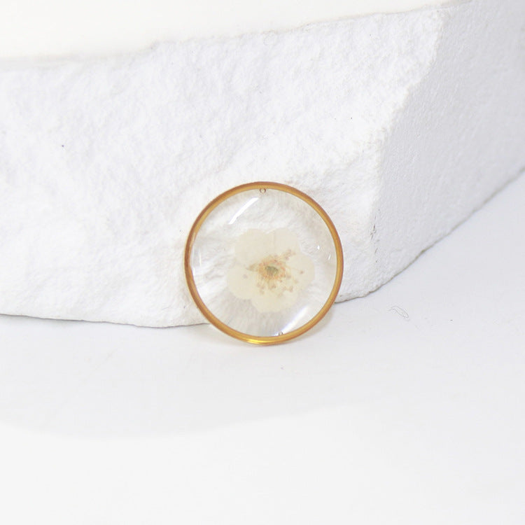 Wholesale 10pcs Round Dried Flower Gold and Silver Colorful Small Flower Stainless Steel Bracelet