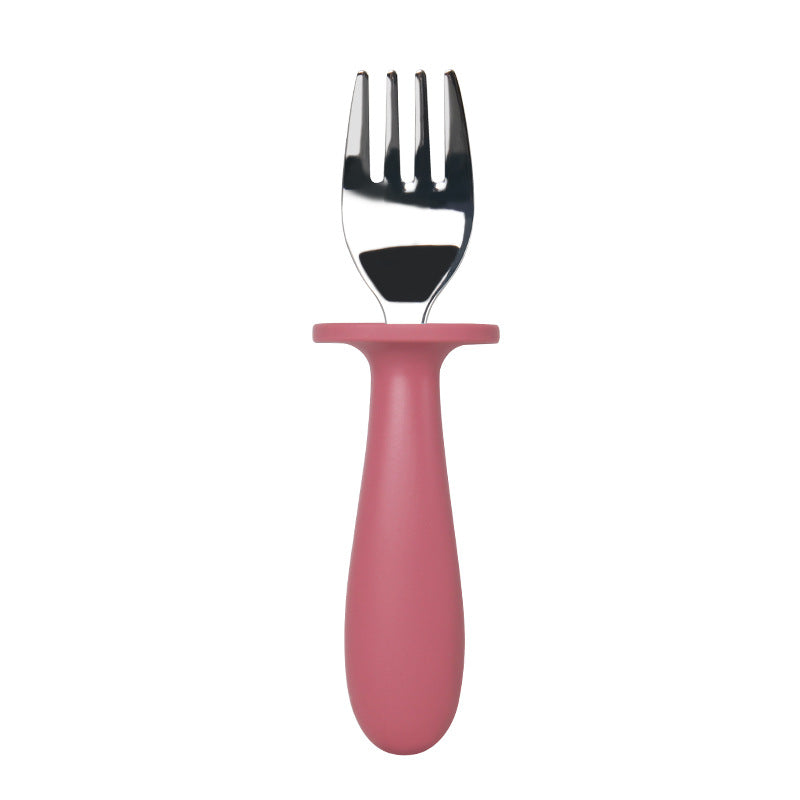 Wholesale of 10PCS Baby Silicone Short Handle Forks