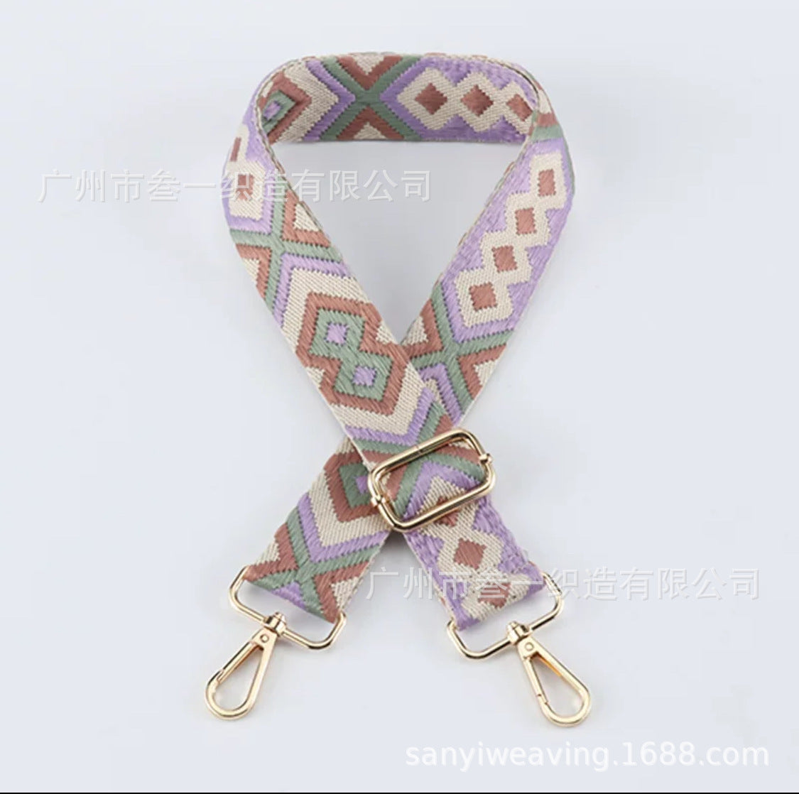 Wholesale All-match Ethnic Style 3.8cm Diamond Jacquard Adjustable Lengthened Retro Style Bag Strap