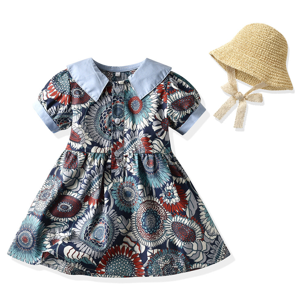 Wholesale Children's Cotton Countryside Style Floral Dresses