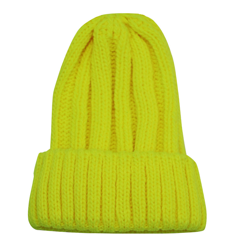 Wholesale Acrylic Solid Color Warm Knitted Hat