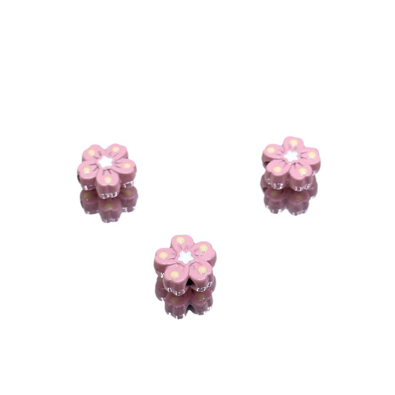 Wholesale 10pcs drop oil five petal flower flower plum blossom DIY beaded alloy paint