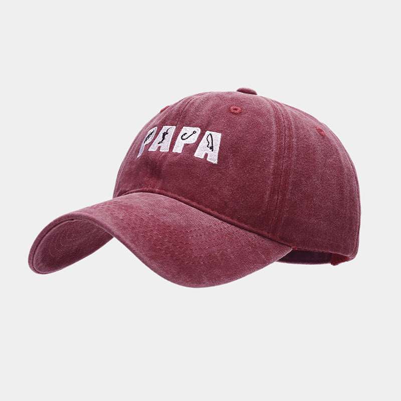 Wholesale PAPA Embroidered Washed Sun Protection Visor Baseball Cap