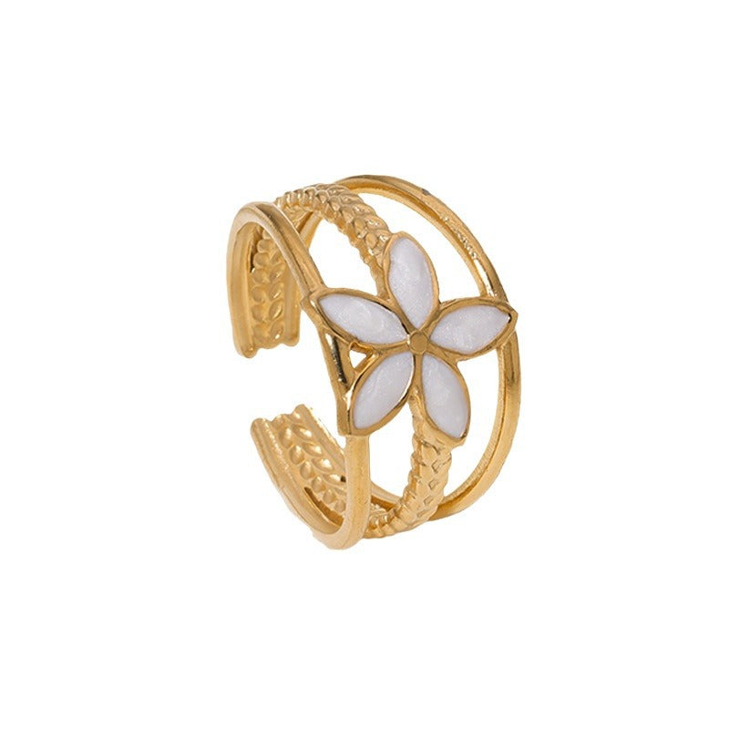 Wholesale  Style Simple Retro Titanium Steel Open Ring