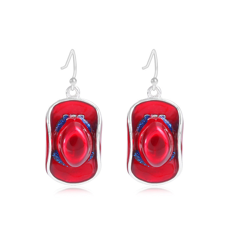 Pendientes colgantes del corazón del día mayorista del día de la independencia Pendientes colgantes de corazón