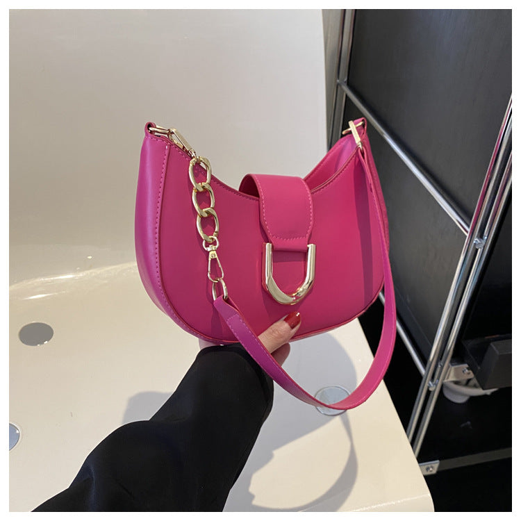 Wholesale Trendy Fashion Simple Texture One-shoulder Underarm Moon Bag